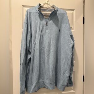 Ralph Lauren Men's Light Blue Quarter-Zip Sweater